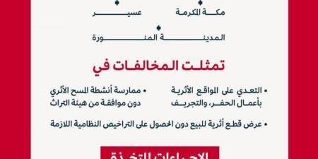52 مخالفة لنظام الآثار والتراث العمراني ترصدها هيئة التراث في ديسمبر