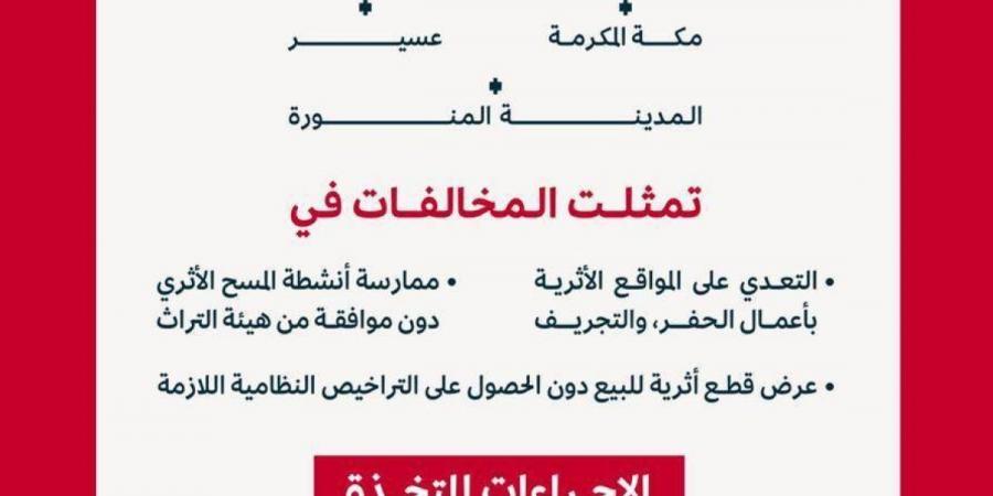 52 مخالفة لنظام الآثار والتراث العمراني ترصدها هيئة التراث في ديسمبر