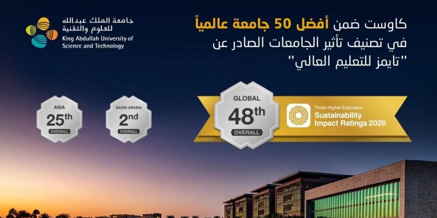 "كاوست" في قائمة أفضل 50 جامعة عالميًا حسب تصنيف التأثير الصادر عن مؤسسة "تايمز للتعليم العالي" - ترند نيوز