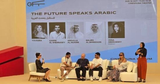 يسرا: اللغة العربية لازم تفرض نفسها زي الإنجليزي والفرنساوي على التكنولوجيا